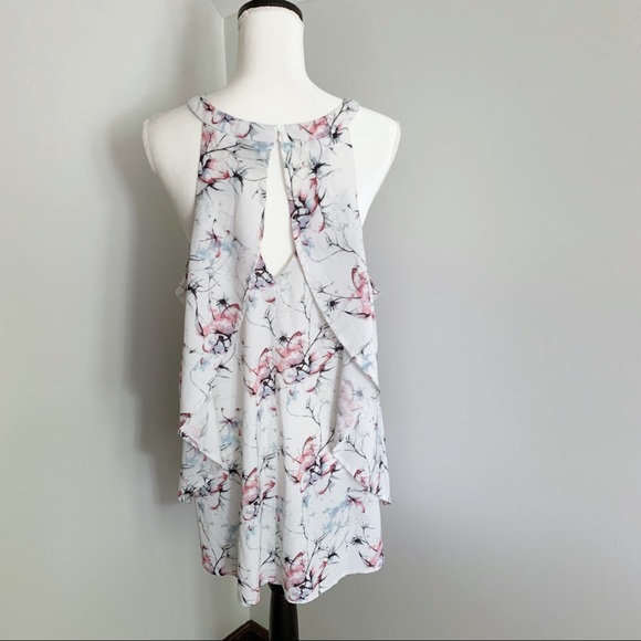 TORRID CHIFFON WATERCOLOR FLORAL MOCK NECK TOP - Picture 5 of 9